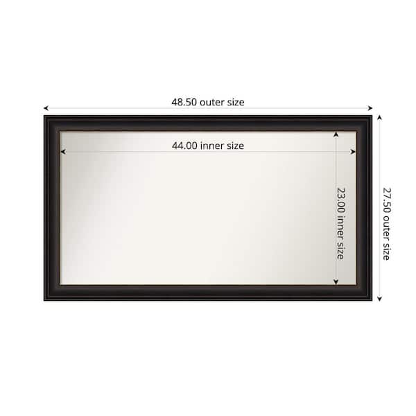 Amanti Art Trio Oil Rubbed Bronze 48.5 in. x 27.5 in. Custom Non-Beveled Recycled Polystyrene Framed Bathroom Vanity Wall Mirror