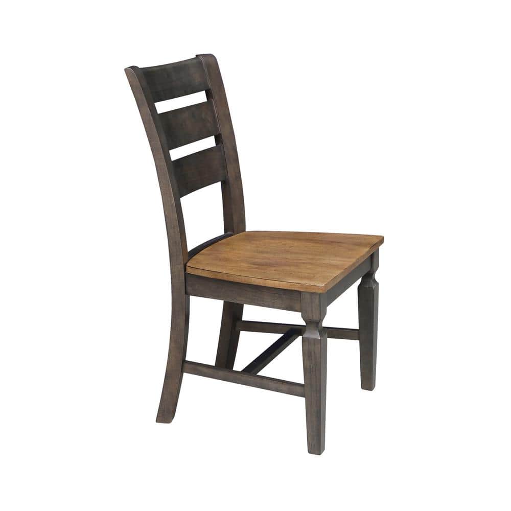 Vista Hickory and Washed Coal Ladderback Side Chairs
