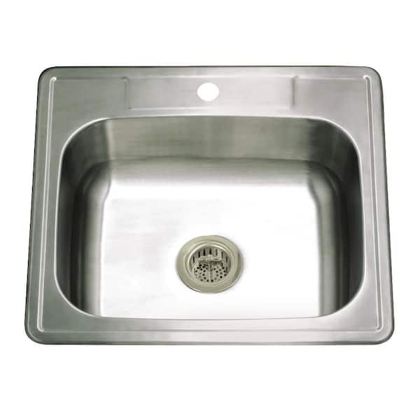 Studio 21 in. Drop-in Single Stainless SteelKitchen Sink with
