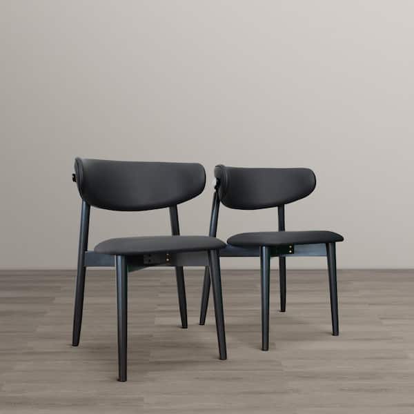 Ashcroft Furniture Co Durham Black Vegan Leather Modern Side
