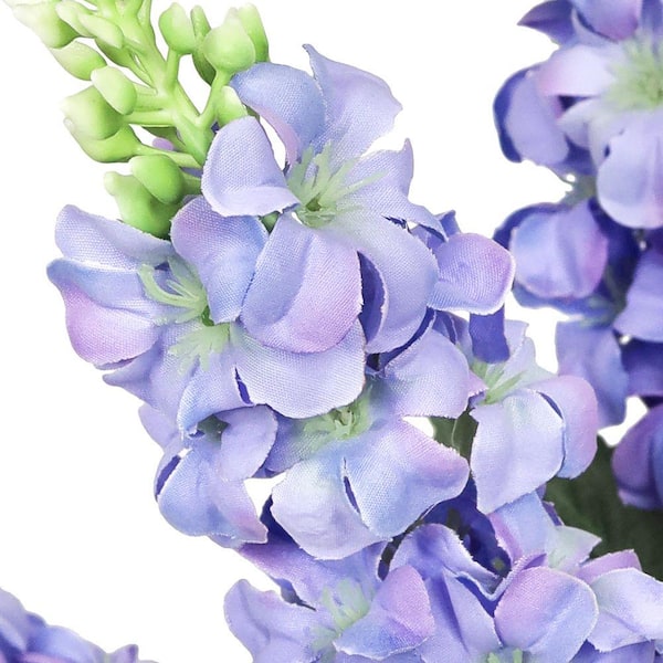 LIVING LUXURY 23 in. Periwinkle Purple Artificial Larkspur Flower