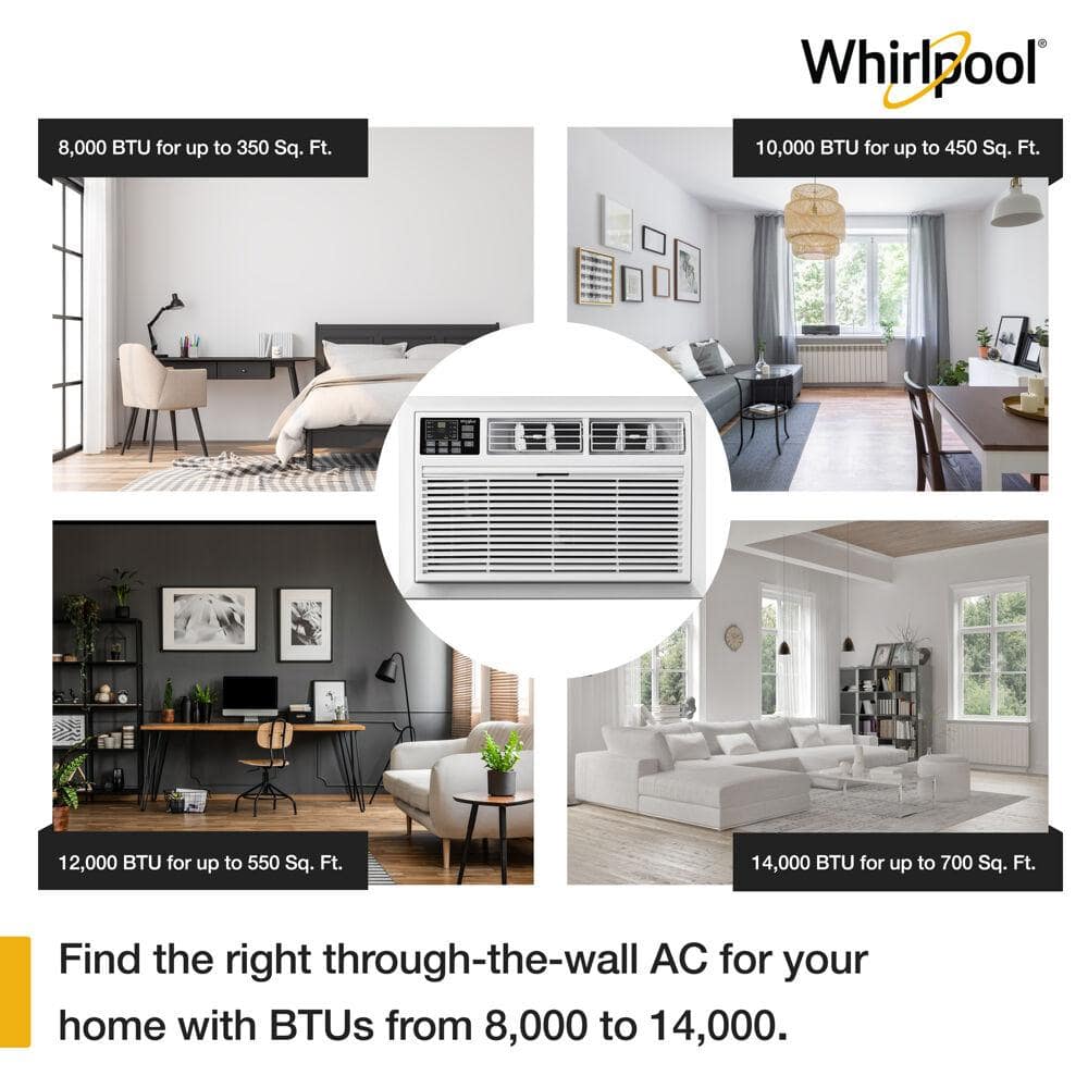 White Digital Through-the-Wall Air Conditioner with Remote Control