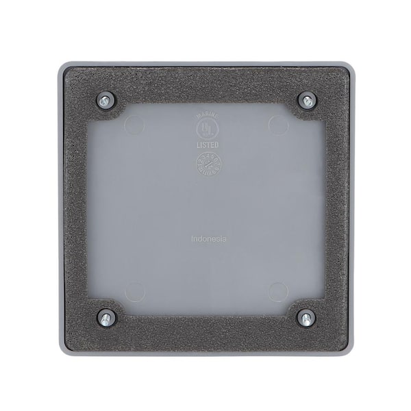 Commercial Electric - 2-Gang Blank Non-Metallic Weatherproof Cover, Gray