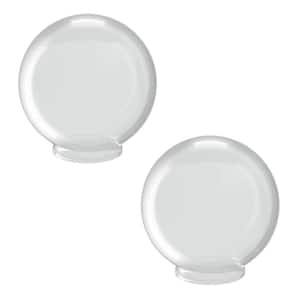 8 in. Dia Globes White Smooth Acrylic with 3.91 in. Outside Diameter Fitter Neck (2-Pack)