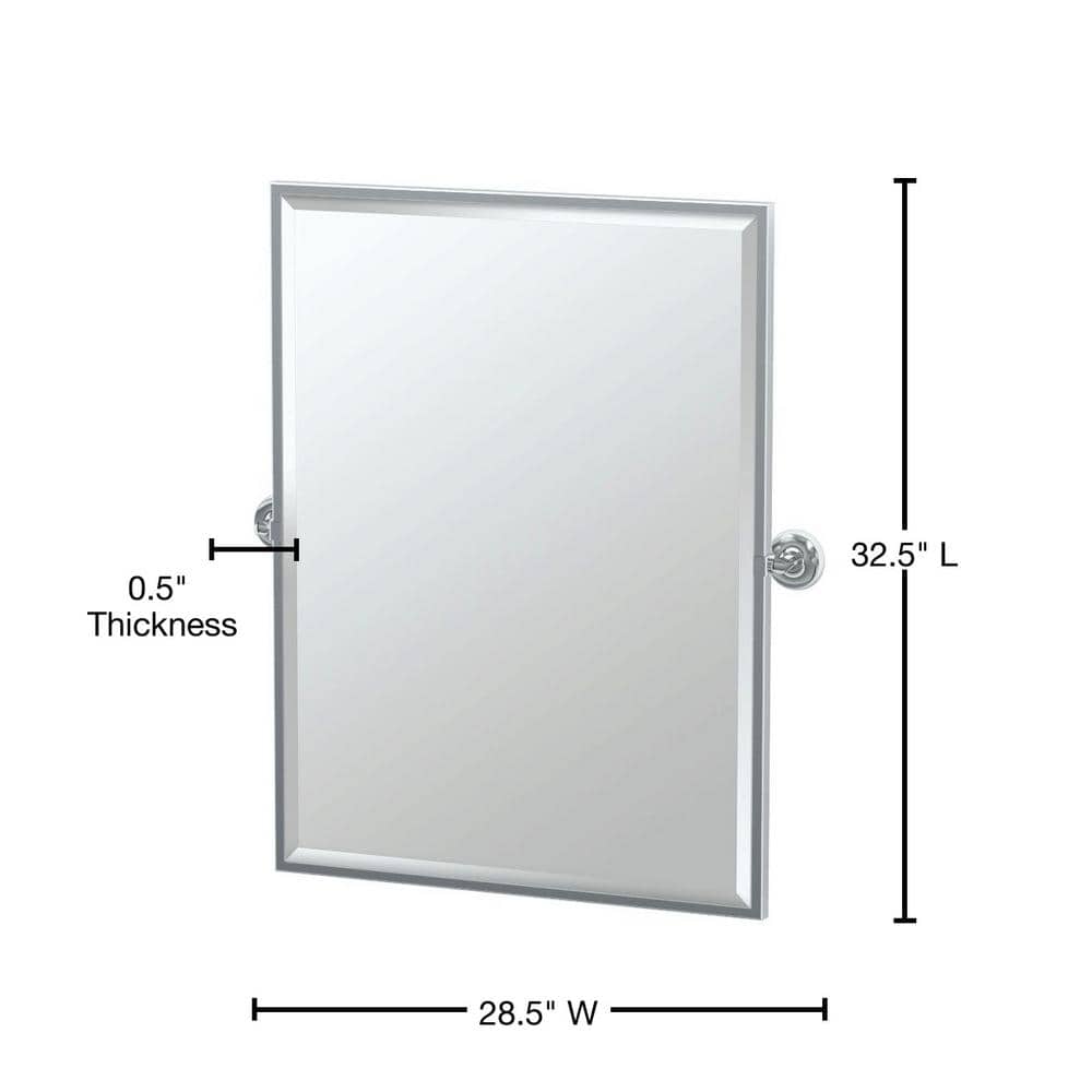 Elegant Chrome 25'' x 20.5'' Rectangular Metal Framed Vanity Mirror