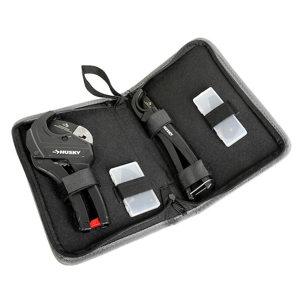 Husky - 4-Piece PVC Cutting Kit with Foldable Pouch and Replacement Blades