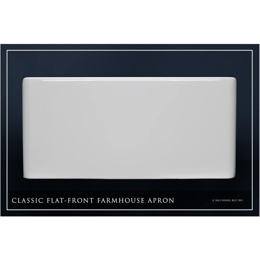 Glossy White Ceramic Rectangular Farmhouse Bathroom Sink