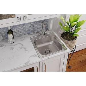 Dayton 17in. Drop-in  Bowl 22 Gauge Satin Stainless Steel Sink Only and