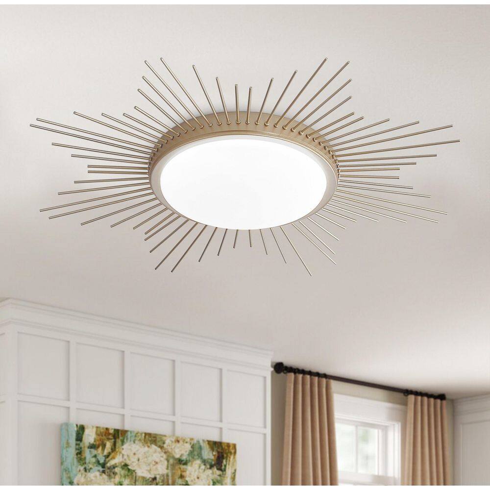 27.55 in. 1-Light Circle Creative Design Integrated LED Flush Mount Ceiling Lighting Fixtures price history on PriceWatchPro
