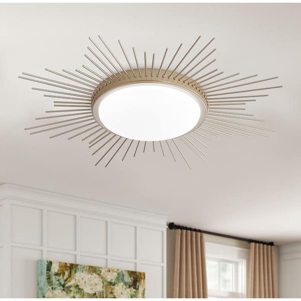 aiwen 27.55 in. 1-Light Circle Creative Design Integrated LED Flush Mount Ceiling Lighting Fixtures