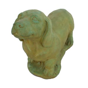 Cast Stone Dachshund Garden Statue - Weathered Bronze