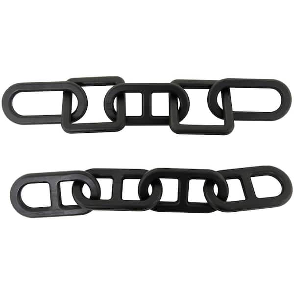 CosmoLiving by Cosmopolitan Black Wood Chain Sculpture (Set of 2)