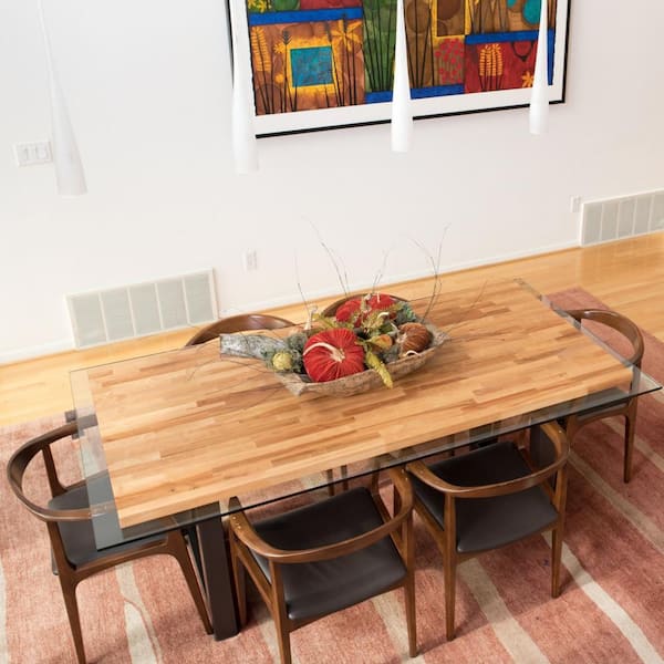 6 ft. L x 25 in. D Unfinished Ash Butcher Block Countertop with Square Edge