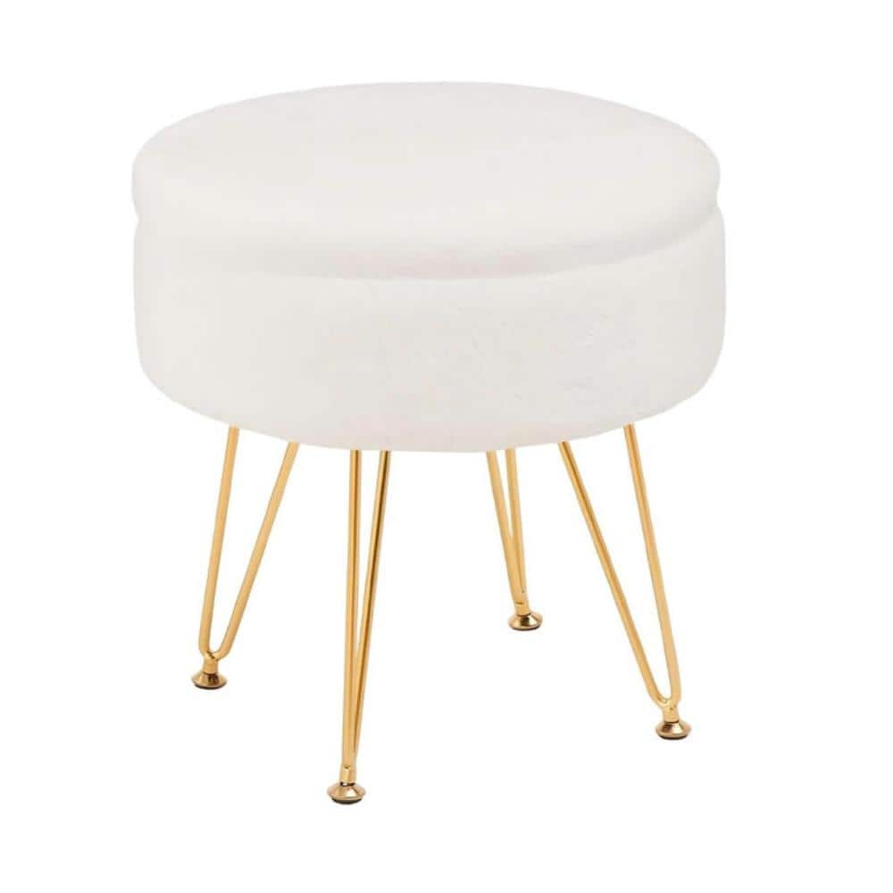Cream Faux Fur Makeup Vanity Stool price history on PriceWatchPro