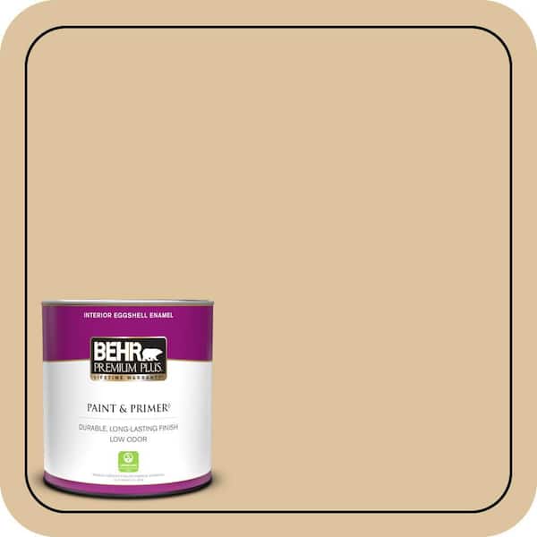 BEHR PREMIUM PLUS 1 qt. #ECC-13-1 Canoe Eggshell Enamel Low Odor Interior Paint & Primer