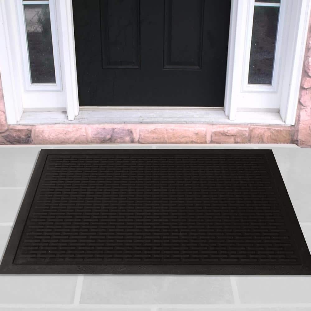 Chrider Door Mat, 24x36 Indoor Outdoor Floor Mat, Non-Slip Absorbent Front  Back Doormat Entryway Rugs, Low Profile Resist Dirt Door Mats for Home,  Entrance, Garage, Patio(24x36, Black-Geometric) 