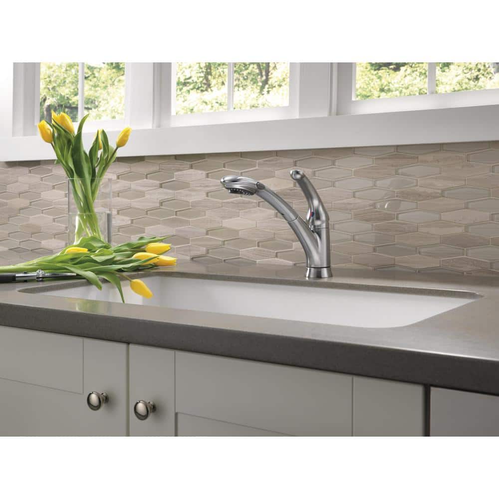 Arctic Stainless Steel Single Handle Pull-Out Kitchen Faucet
