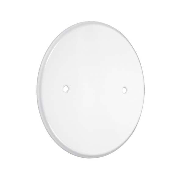 TAYMAC 5 in. Round Blank Metal Flat Cover in White Textured