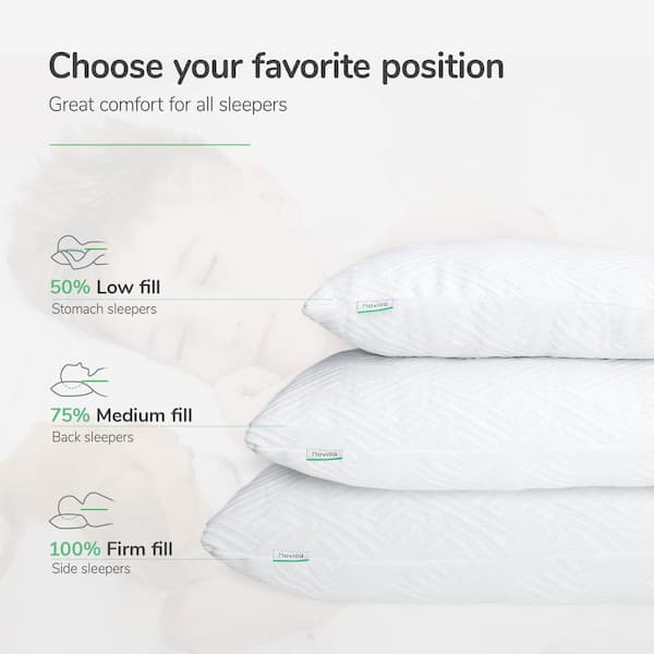 Cooling Bamboo Pillows 2 Pack, Luxury Shredded Memory Foam Pillows Queen  Size Set of 2, Cloud Comfort Cool Pillows for Side Sleepers Back Stomach 