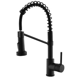 Single Hole Single-Handle Pull-Down Sprayer Kitchen Faucet In Matte Black