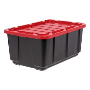 2x XL Clip Lock Storage Box Organiser 65L Plastic Container Bin Tub Crate  Large