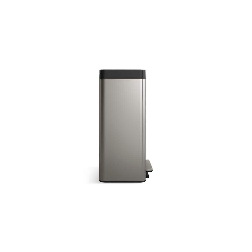 Stainless Steel Dual Compartment Kitchen Trash Can with Pedal