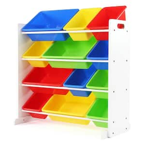 Humble Crew Espresso & White Super-Sized Toy Organizer with 16-Bins WO142 -  The Home Depot