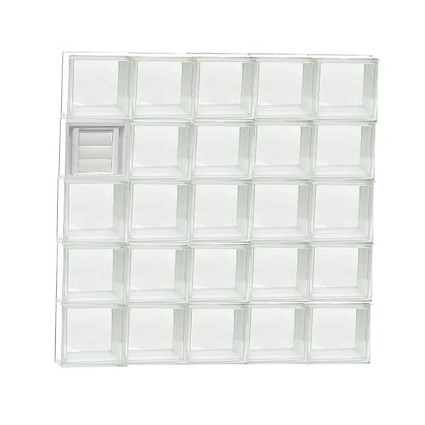 Clearly Secure 38.75 in. x 38.75 in. x 3.125 in. Frameless Clear Glass Block Window with Dryer Vent