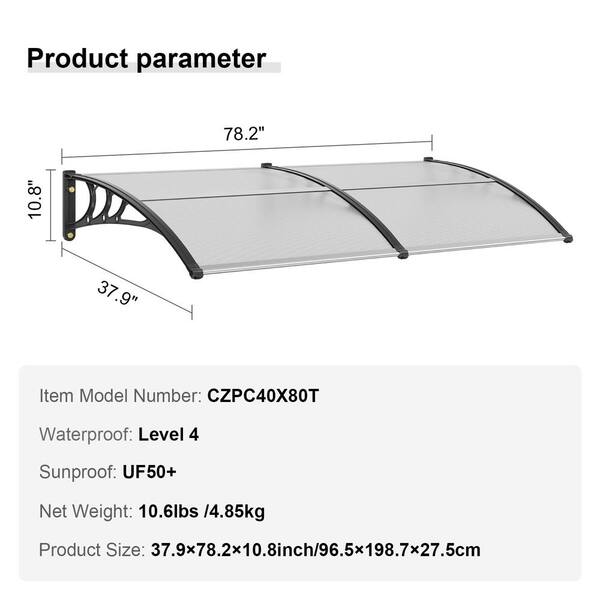 SKYSHALO Window Door Awning Canopy 40 in. x 80 in. UPF 50+ SKYSHALO Window Door Awning Canopy 40 in. x 80 in. UPF 50+