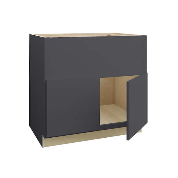 Home Decorators Collection Hargrove 36 in. W x 24 in. D x 34.5 in. H Assembled Plywood Farm Sink Base Kitchen Cabinet in Valiant Onyx