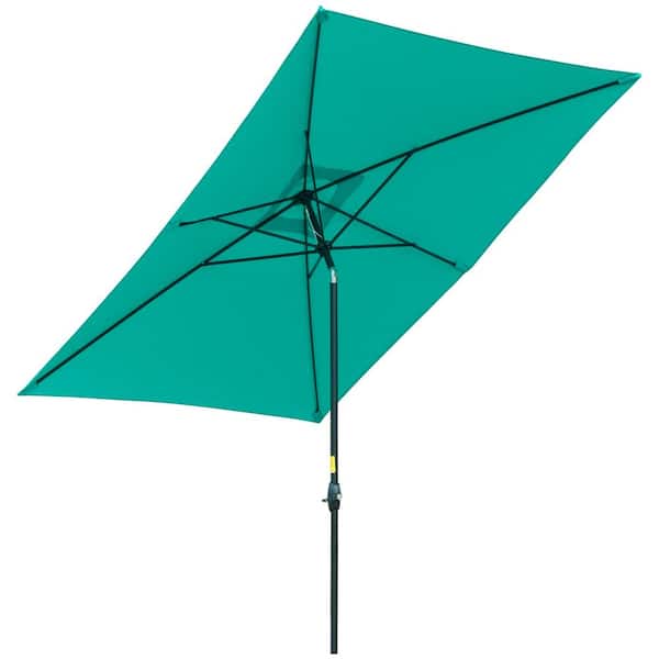 Outsunny 6FT Round Beach Umbrella with Tilt Mechanism, Outdoor UV