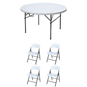 Group 4' Folding Banquet Table & 4 Outdoor Folding Chairs