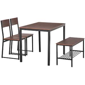 4-Piece Brown Dining Room Table Set