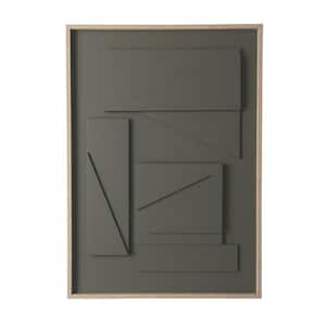 Framed Gray Sculptural Modern Wall Art, 27.5 in. x 19.75 in.