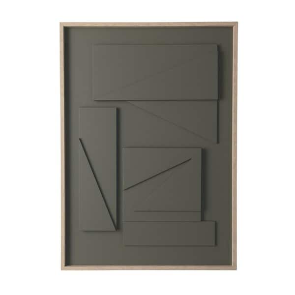 SULLIVANS Framed Gray Sculptural Modern Wall Art, 27.5 in. x 19.75 in.