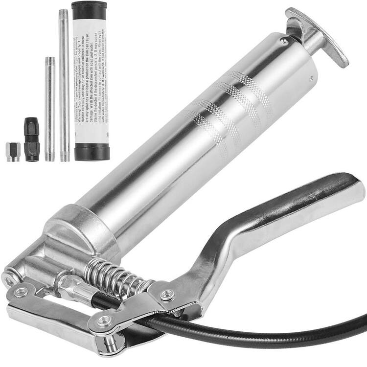 Pistol Grip Grease Gun, 3500 PSI, 4 oz. / 120 CC Capacity Heavy Duty Professional Grease Gun, with 11.65 in. Flexible