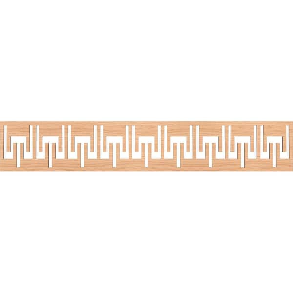 Ekena Millwork Victory Fretwork 0.375 in. D x 46.625 in. W x 8 in. L Hickory Wood Panel Moulding