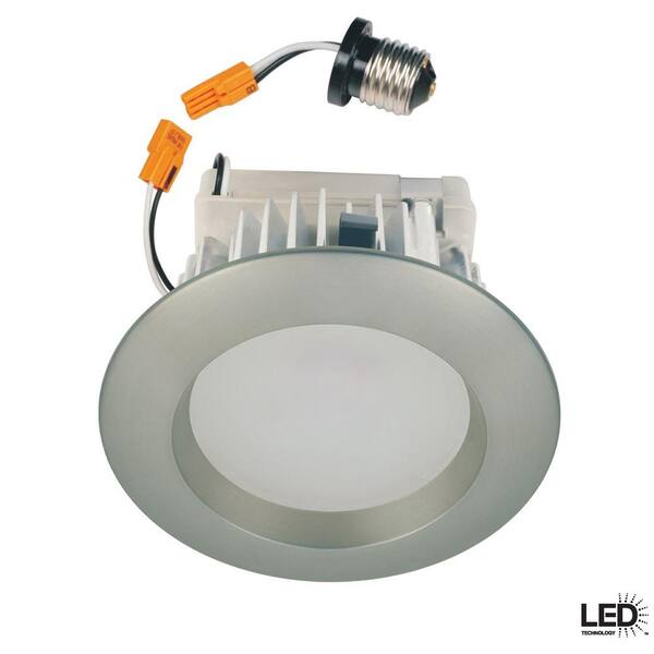 Commercial Electric 4 in. Recessed Brushed Nickel LED Retrofit Trim-DISCONTINUED