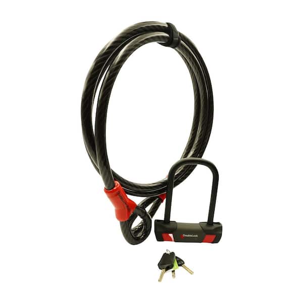 Beast Generator Lock Bundle, 9.8 ft. x ¾ in Heavy Braided Steel Cable and U-Lock