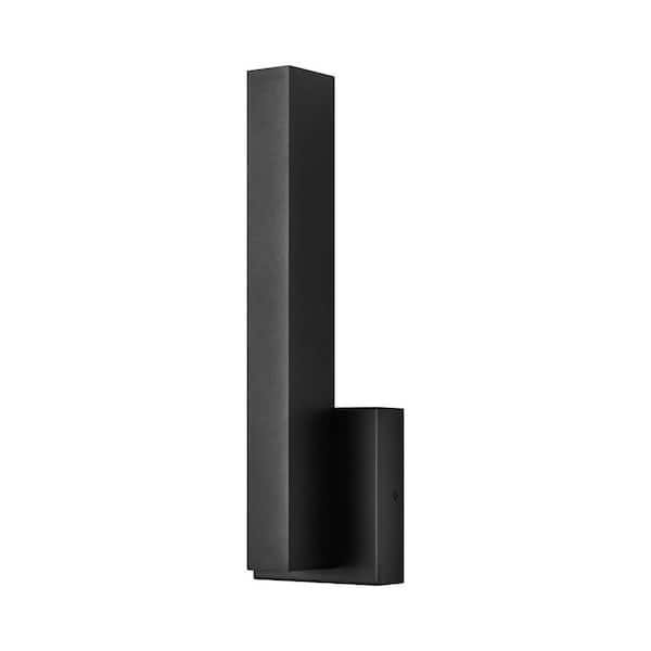 Rennnsan Hailey 1-Light Matte Black Outdoor Hardwired Cylinder LED Wall Sconce