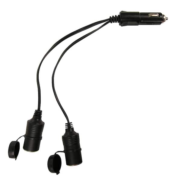 Custom Accessories 12-Volt Twin Socket Splitter with Lighter plug