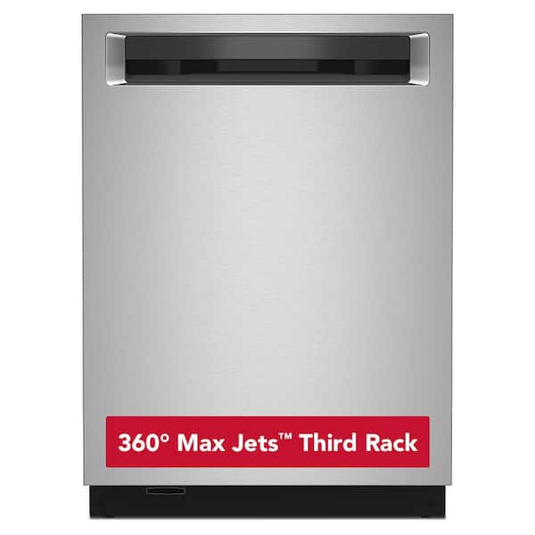 KitchenAid 24 in. PrintShield Stainless Steel Top Control Built-In Tall Tub Dishwasher with Stainless Steel Tub, 44 dBA