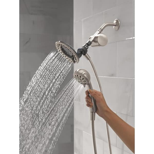 Clarifi In2ition 4-Spray Dual Wall Mount Fixed and Handheld Shower Head 1.75 GPM in Spotshield Brushed Nickel