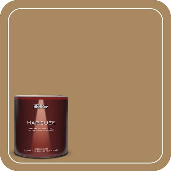BEHR MARQUEE 1 qt. #N290-6 Trinket Gold Matte Interior Paint & Primer