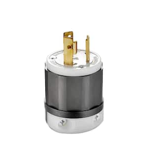 30 Amp 250-Volt Locking Plug, Black and White