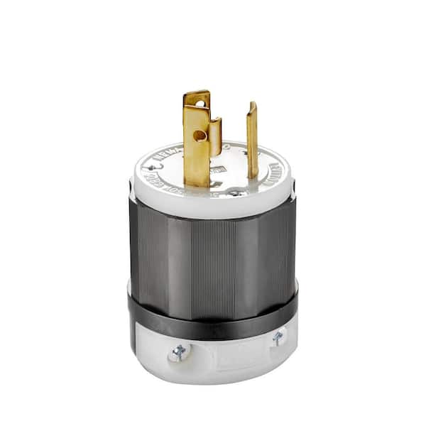 30 Amp 250-Volt Locking Plug, Black and White 2621-CS