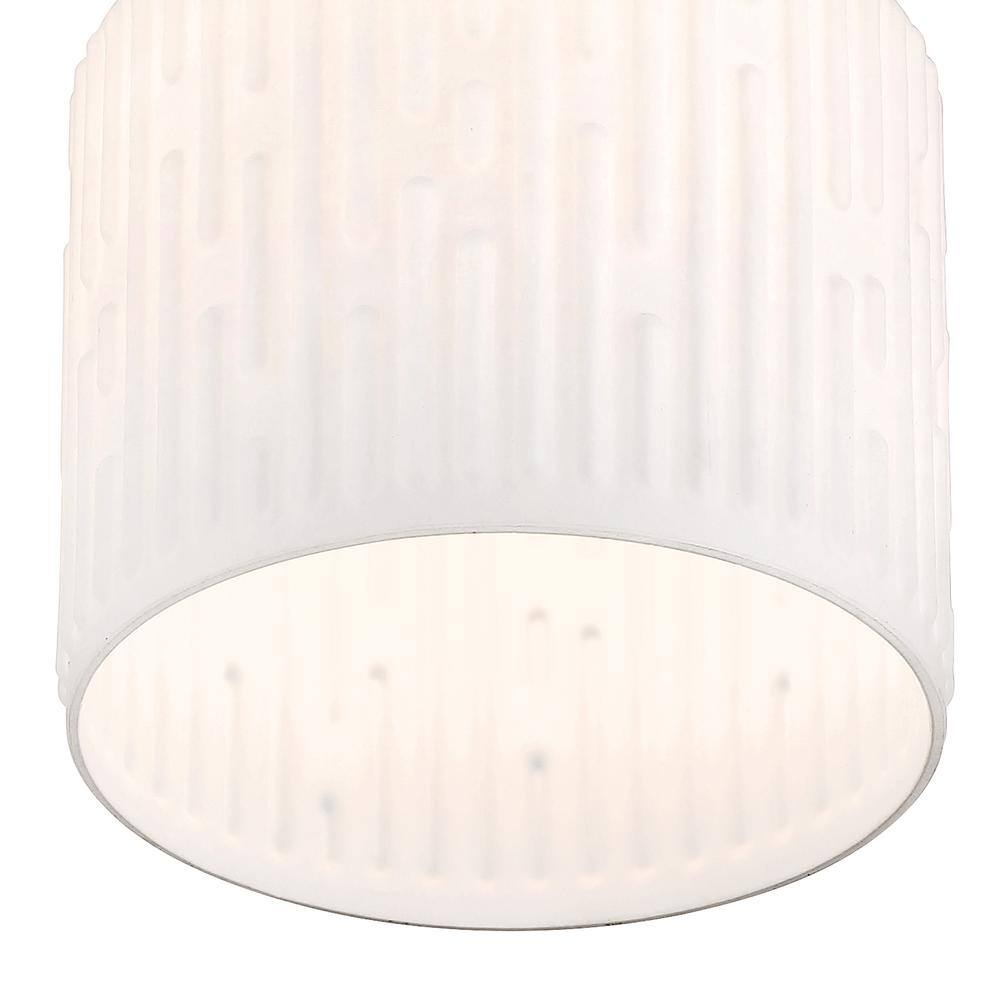 Ele Sculptural Glass Shade Semi-Flush Light in Brushed Gold