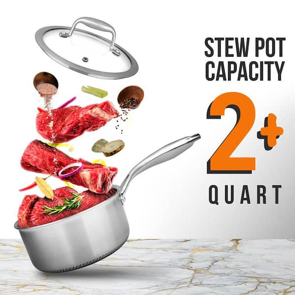 NutriChef 1 Piece Stainless Steel Cookware Soup Pot - 3 Quart, Heavy Duty  Induction Pot, Soup Pot With Lid NCSP3 - The Home Depot
