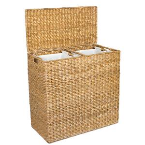 Honey Seagrass Oversized Divided Hamper with Liners