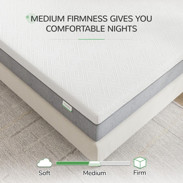 Queen Medium Support Cooling Gel Memory Foam 10 in. Breathable and Hypoallergenic Mattress